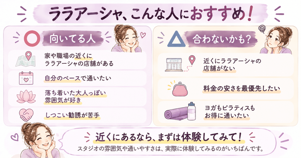 ララアーシャ向いている人・向いていない人ガイド